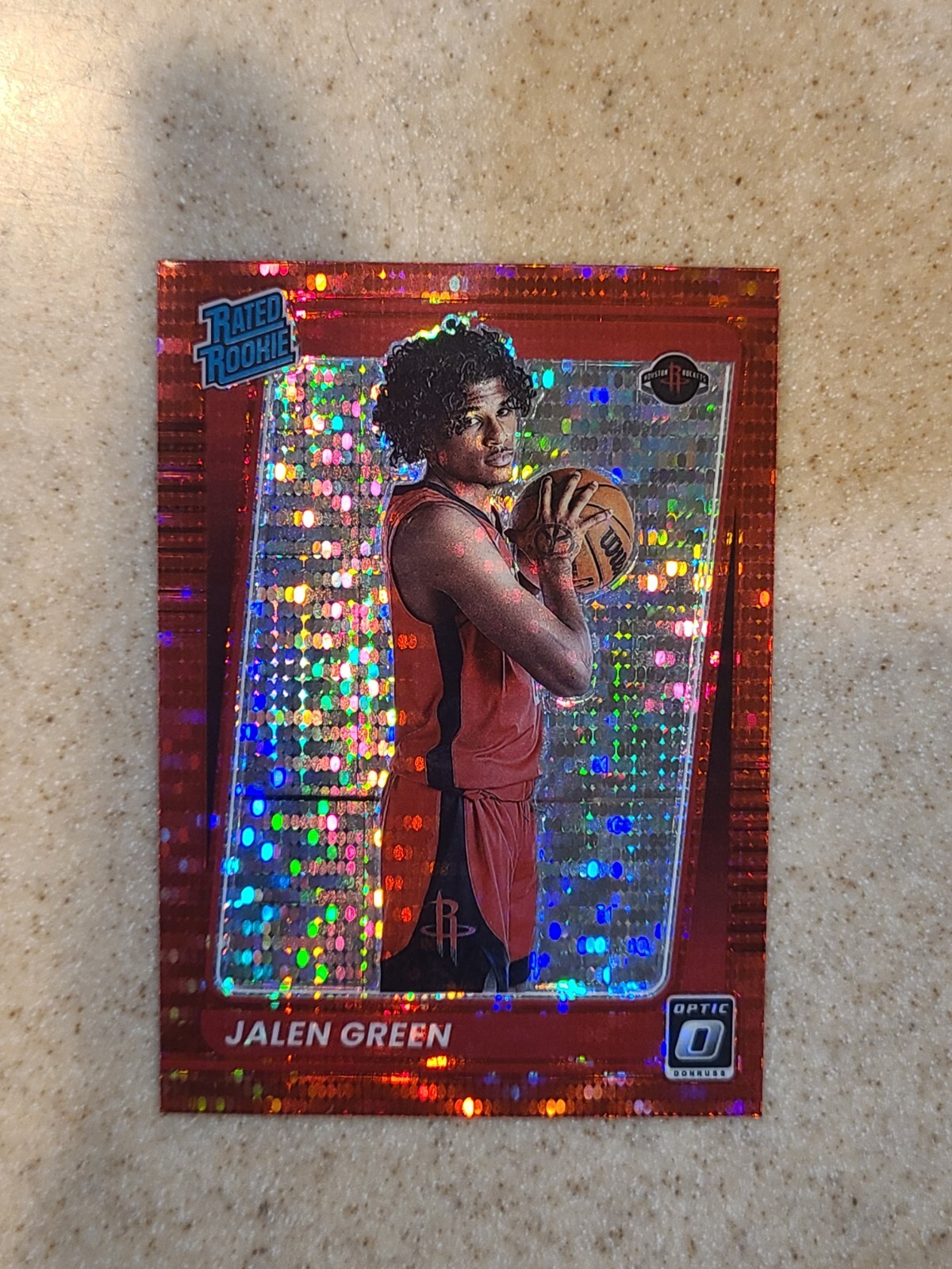 2021-22 Donruss Optic Jalen Green RED PULSAR PRIZM RATED ROOKIE RC #159 SP HOU