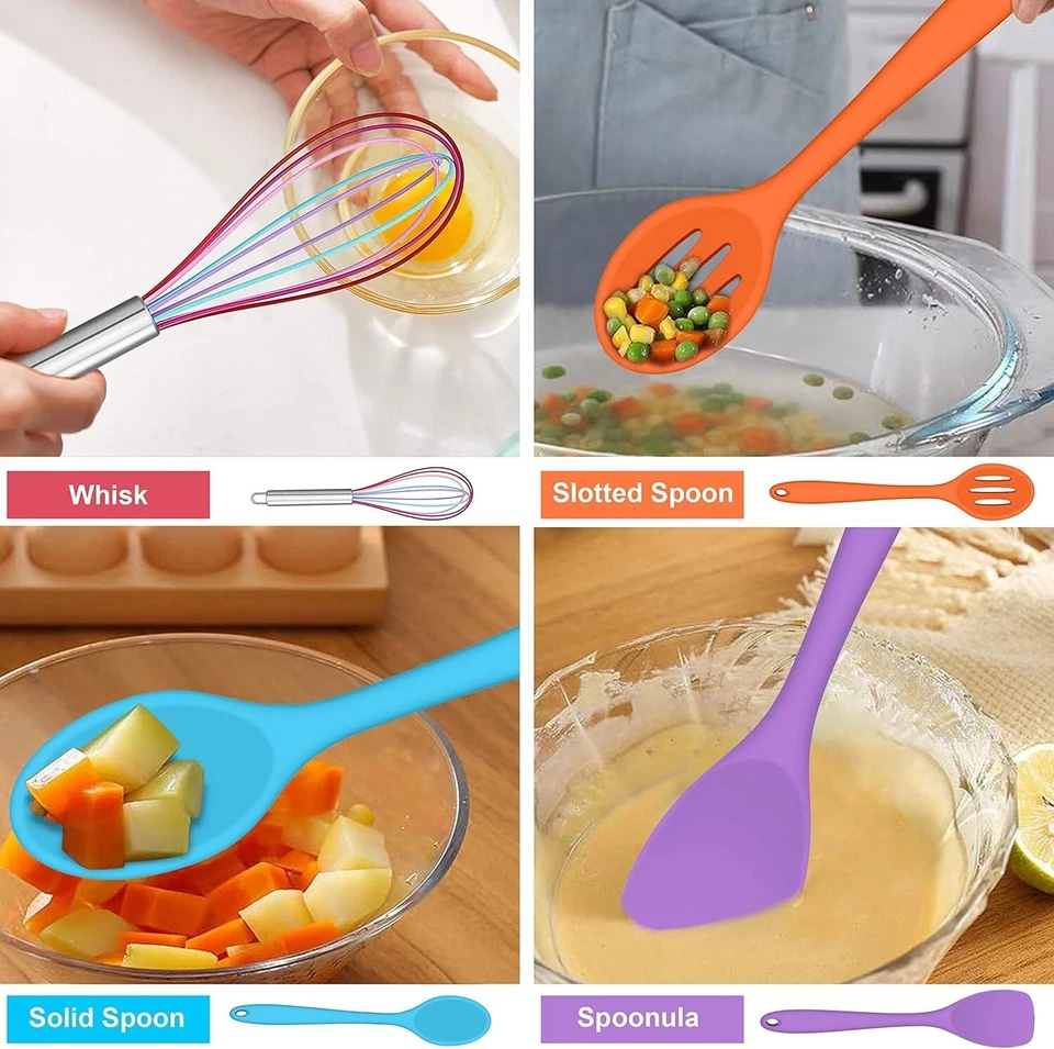 Cooking Utensils Set 42 Piece Nonstick Silicon Heat Resistant Nylon Kitchen Tool - Image 3 of 4