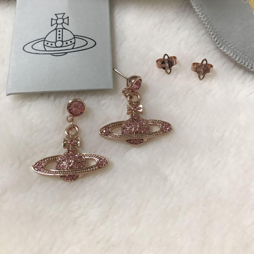 Vivienne Westwood Earrings Pierce Mini Bas relief Orb Pink