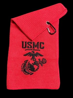 U S Marines (EGA) USMC Golf Towel (8in X 16in) 26k Stitches waffle towel