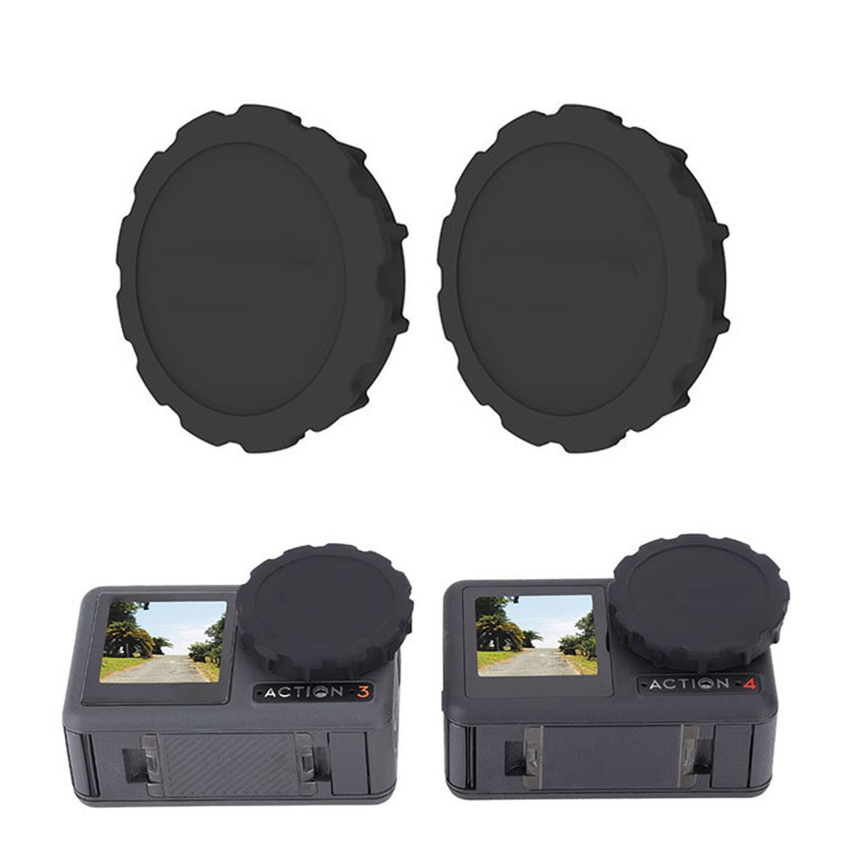 2PCS Lens Covers For DJI Osmo ACTION 4/3 Camera Lens Silicone - Main Image
