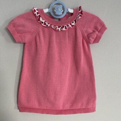 Kate Spade New York Pink Baby Sweater 6M Ruffle Floral Short