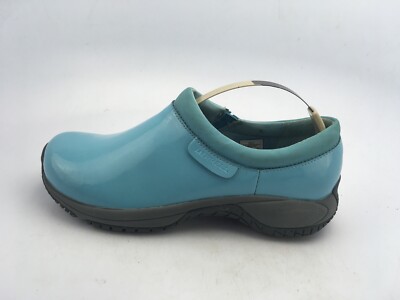 Merrell Women's Encore Moc Pro Shine Slip-Resistant Maui Blue Work Shoe 7M