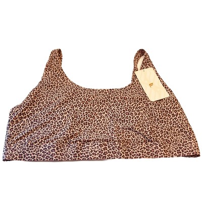 Fabletics Naked Feel Scoop Neck Bralette Unlined Plus Size 2X Leopard Print NEW