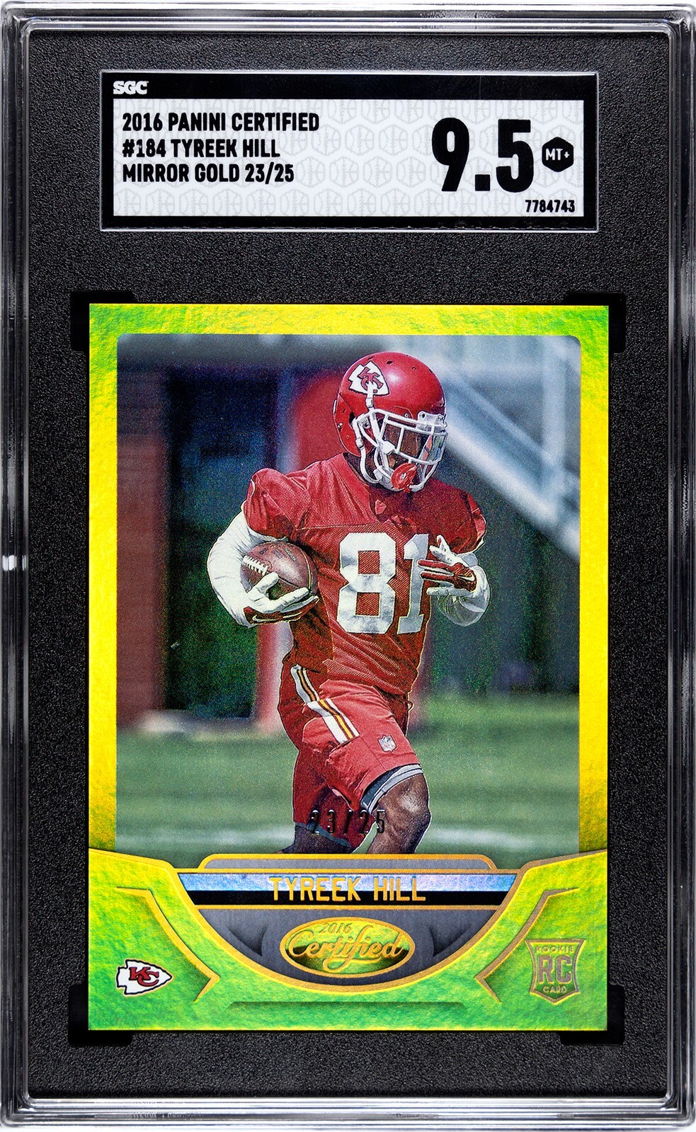 Tyreek Hill Panini Certified #184 Mirror Gold