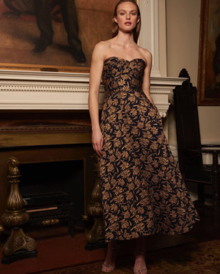 ml monique lhuillier a-line dress INEZ OFF-THE-SHOULDER MAXI DRESS | Minimalist Maxi with Kick Pleat main image 1
