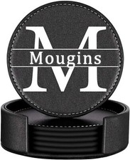 6 leather coaster sets with brackets as decorative gifts