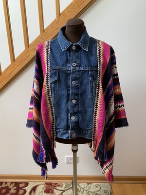 denim poncho jacket