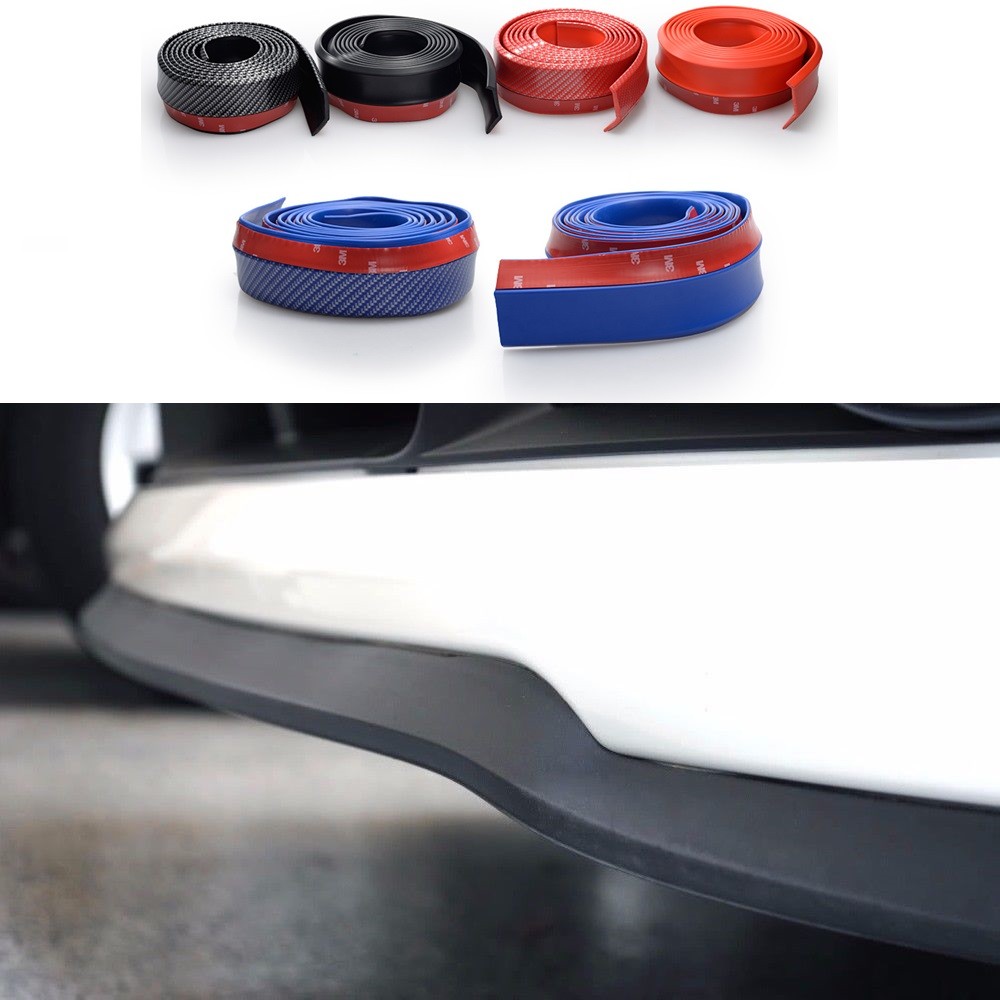 BLACK RUBBER 2.5M FRONT REAR BUMPER SPOILER SIDE SKIRT GUARD LIP