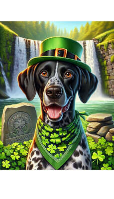 German Shorthaired Pointer Black Saint Patrick's Day Flag