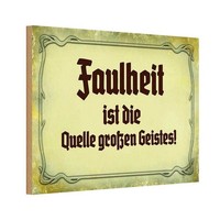 Holzschild 12X18 Cm Faulheit Quelle GroßEn Geistes Dekoration Deko Geschenk Holz