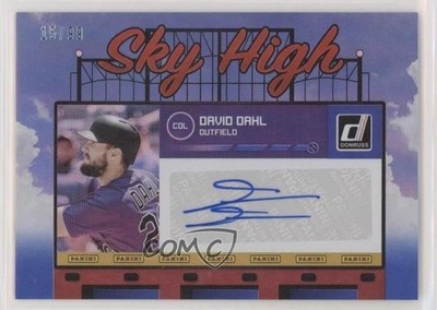 2020 Panini Donruss Sky High Signatures Blue 15/99 David Dahl #SHS-DD Auto 0o6v