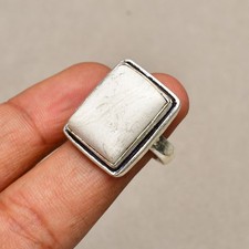 Howlite Gemstone 925 Sterling Silver Jewelry Ring Size 7