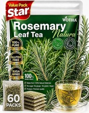 60 Count Premium Rosemary Leaf Tea Bags - 100% Pure Natural Rosemary Leaves