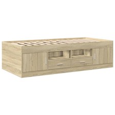 Daybed with Drawers Sofa Bed Daybed Couch Guest Bed Engineered Wood vidaXL
