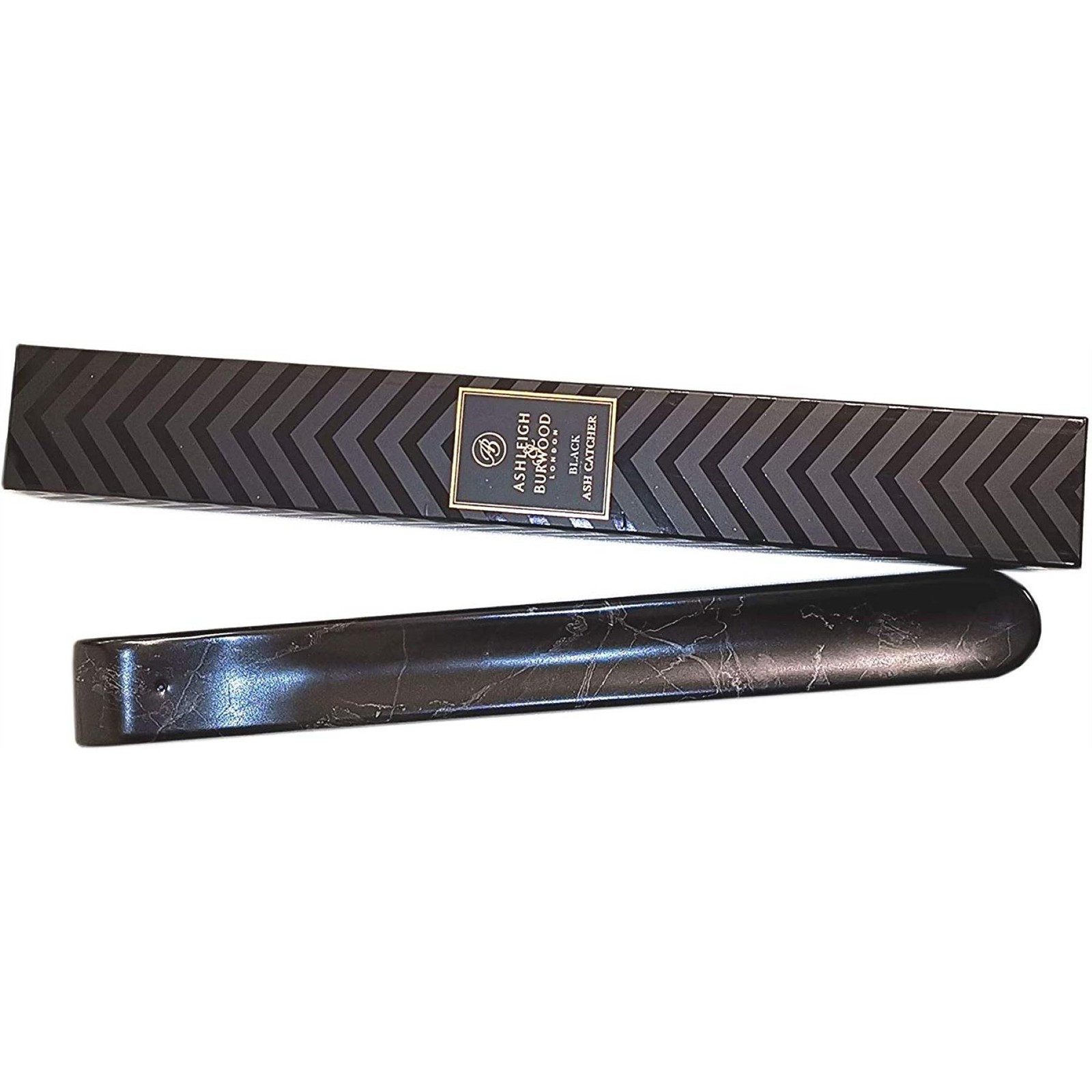Ashleigh & Burwood Marble Effect Black Incense Holder Joss Stick Ash Catcher