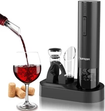 Electric Wine Opener Gift Set – Rechargeable Automatic Corkscrew with Aerator...