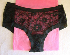 New Victoria  s Secret Black Floral Lace Cheeky Panty