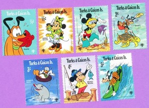 Turks & Caicos  Stamps short set of 7 MNH Disney 1979 Int Year Child Sc# 399-405