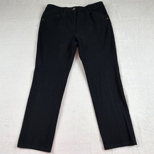 Chico's Women's Black Solid Ankle Pants w/ Pockets Button Closure Regular