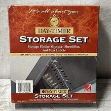 Day-Timer Storage Set Binder Slipcase Sheetlifter & Year Labels ACCO NEW Sealed