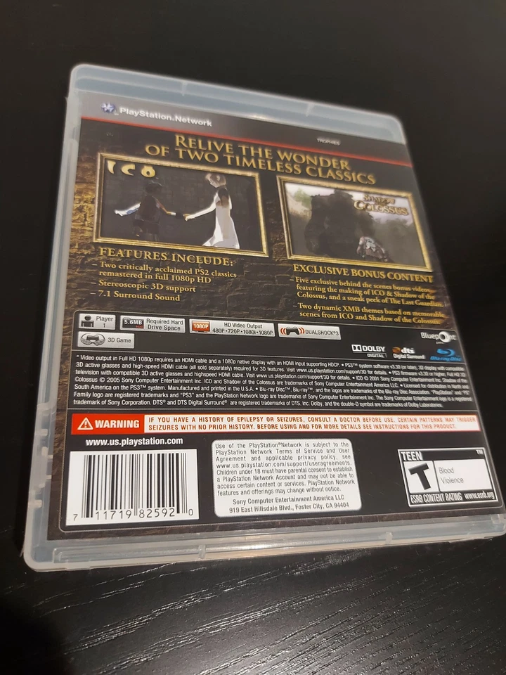 Ico + Shadow of the Colossus Collection PS3 Like New Complete Mint Disk - Image 2 of 4