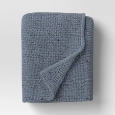 Marled Knit Throw Blue - Threshold