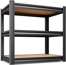 3-Tier Garage Shelving for Home Organization Adjustable Metal Storage Rack for