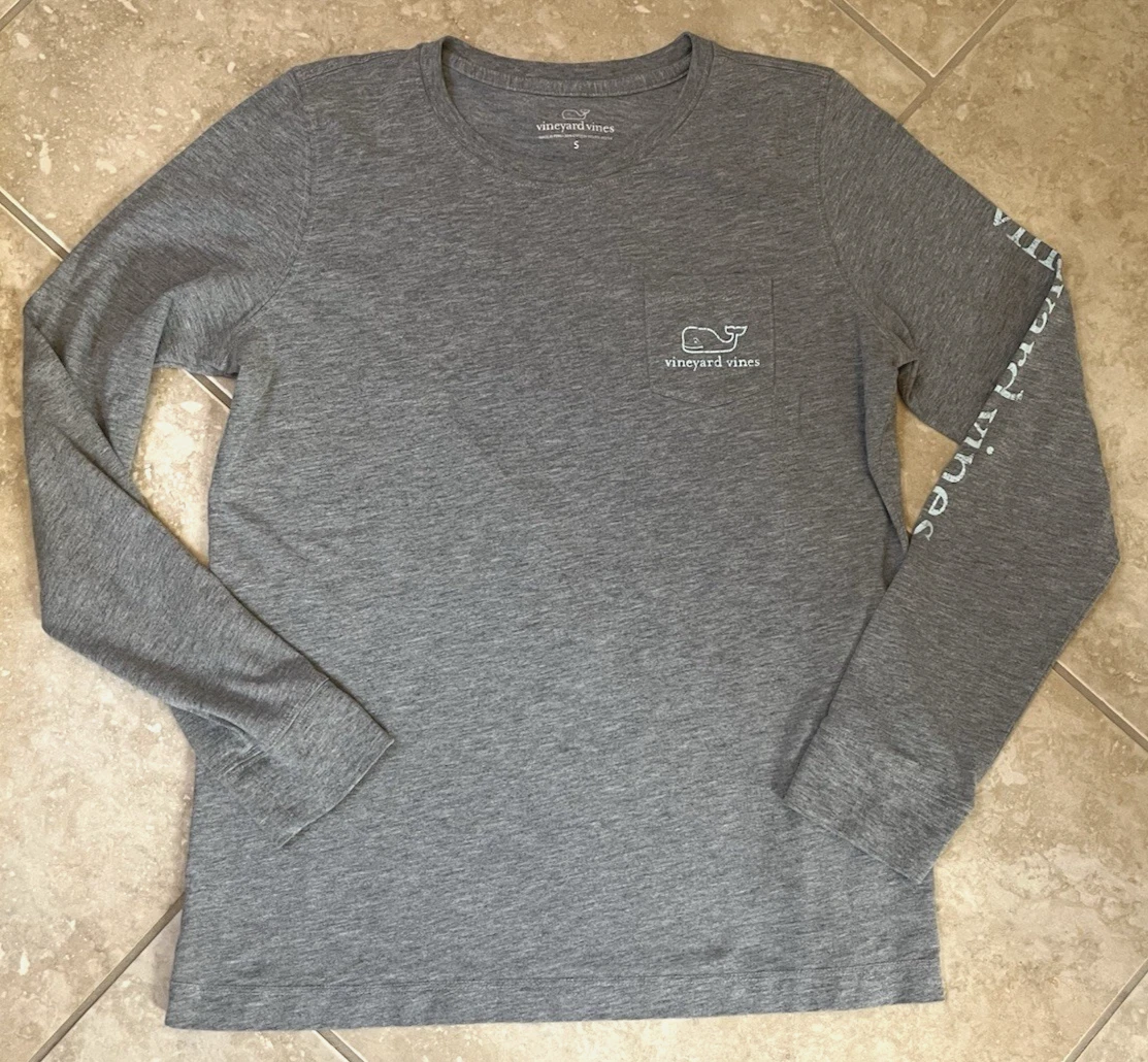 T-shirt Femme Vineyard Vines Bleu Manches Longues Avec Poche - Taille L - État Proche Neuf