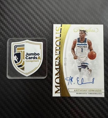 Anthony Edwards 2021-22 Panini Flawless Moments Signaturs Auto Gold #09/10
