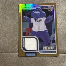 RAYMOND 2026 Topps Gold Foil Jersey Relic 09/50 Tampa Bay Rays Mascot #MAS