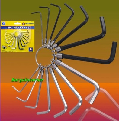 Hex Keys L Type Allen Keys With Ring Hexagon Allen Wrench Metric & Imperial Set
