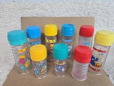 Lot Of 9 Vintage Playtex Decorated Nurser FLAT Top Nipple Drop In Baby Bottle