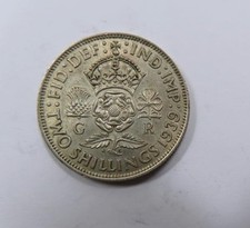 WWII Great Britain King George VI Large Silver Florin 2 Shillings 1939 SCARCE