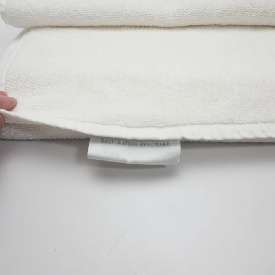 Restauración Hardware Playa Enorme Toalla Sábana de Baño Blanca con Tira Azul 40"x70" Foto 2 de 2