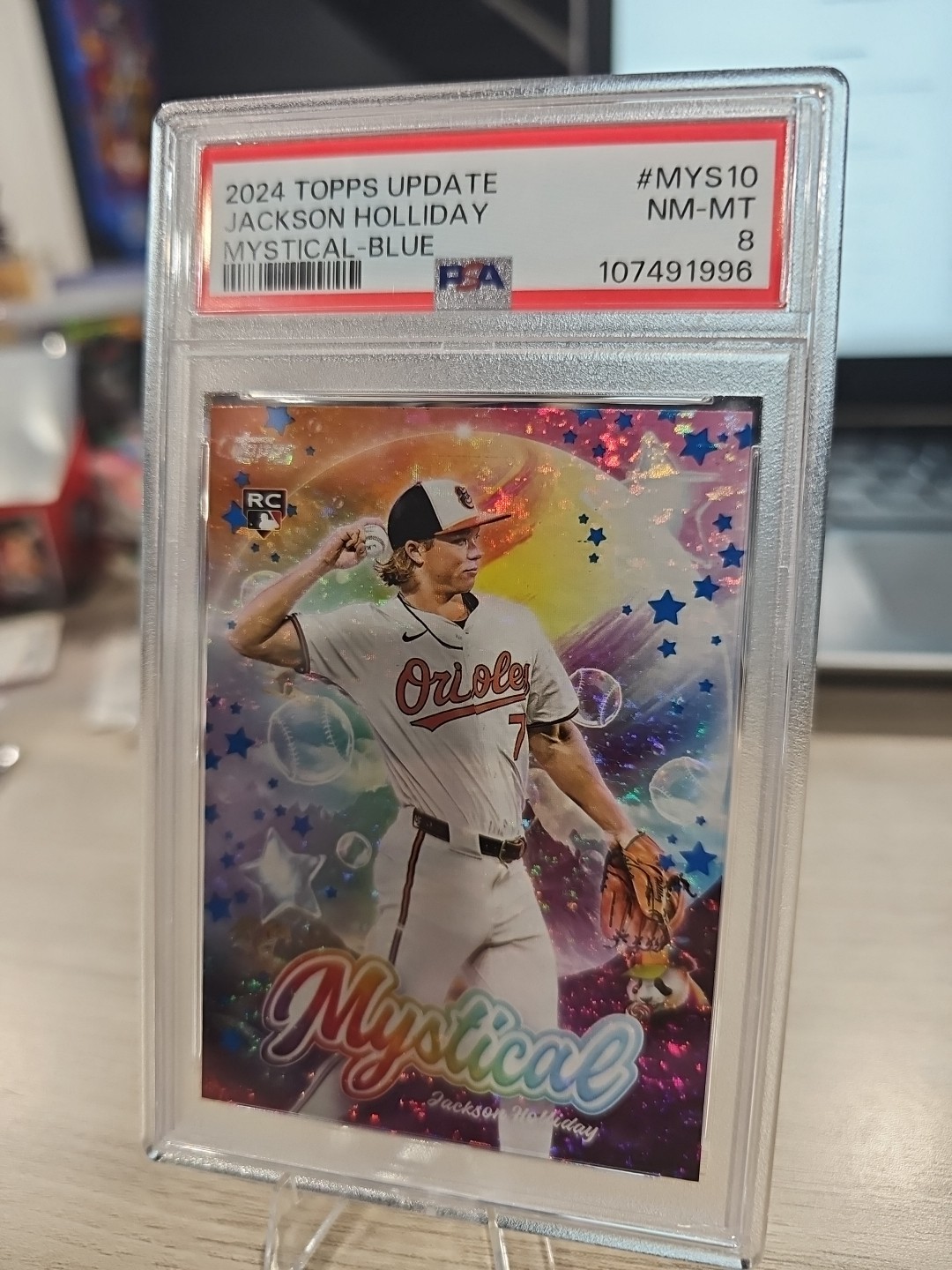2024 Topps Update Series - Mystical Blue #MYS-10 Jackson Holliday (RC) PSA 8
