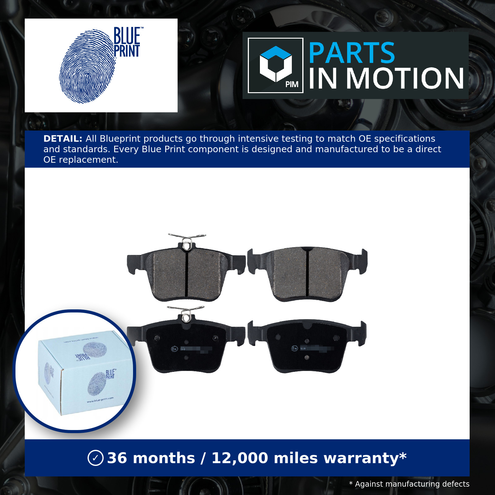 Brake Pads Set fits VW GOLF Mk7, Mk7 GTI Rear 2012 on Blue Print 3QF698451 New - Image 9
