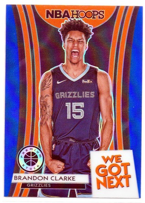 #ad 2019 20 NBA Hoops Premium Stock Brandon Clarke We Got Next #4 Blue Grizzlies $1.89