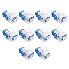 10 PCS LC/UPC Fiber Optic Coupler Keystone Jack Patch Panel Duplex Singlemode