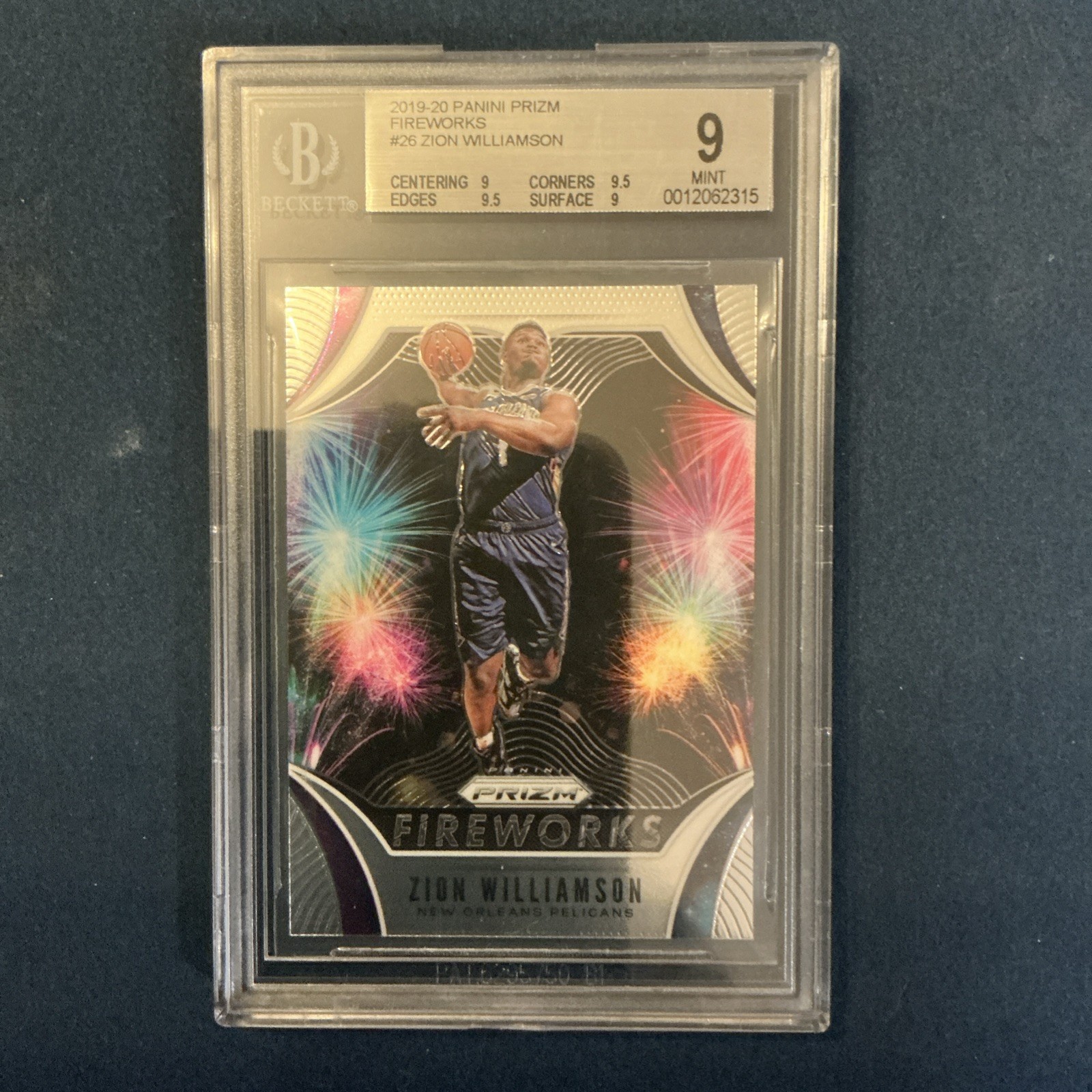 2019-20 Panini Prizm - Fireworks Zion Williamson #26 (RC) BGS 9 MINT