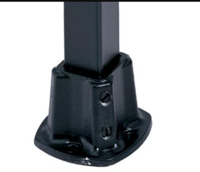 1-Inch Durable Black Floor Flange - Easy Set Screw Installation for Railing
