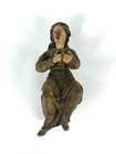 Antike Heiligenfigur Maria Sitzend Barock Holz Geschnitzt Madonna Alt Heilige