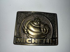 Michelin Man Tires Belt Buckle Advertising Solid Brass Great American Vintage