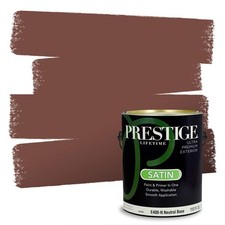 PRESTIGE Exterior Paint And Primer In One, Chili Powder, Satin, 1 Gallon