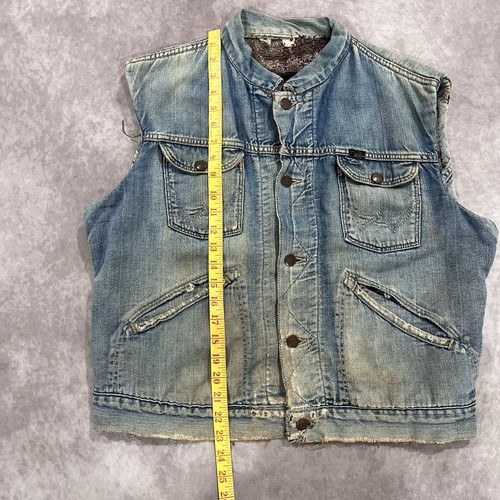Vintage 50s Wrangler Blue Bell Sanforized Denim Jacket Blanket Lined Distressed - Picture 19 of 20