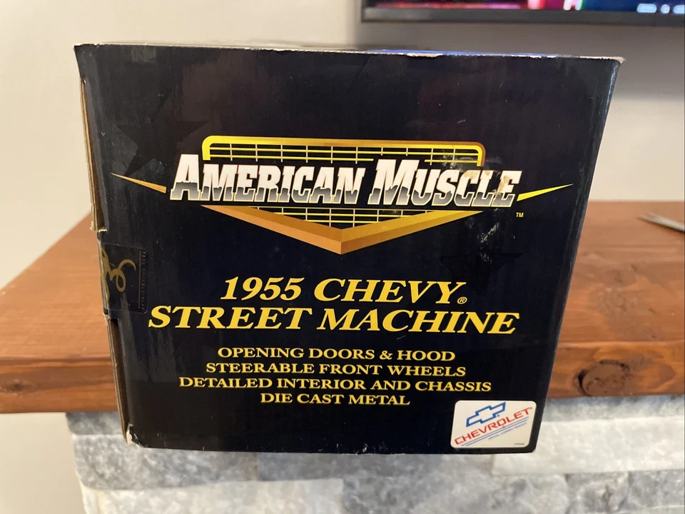 ERTL 1/18 1955 55 Chevy Street Machine Black With Flames - Image 2 of 4