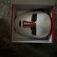 led face mask light therapy used once in box with charger lead