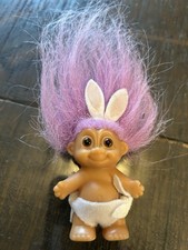 REDUCED Russ Baby Troll Doll Toy With Purple Hair  Diaper