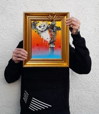 Original handgemaltes Traumwerk Kung Fu Panda Animation Graffiti Wandbild