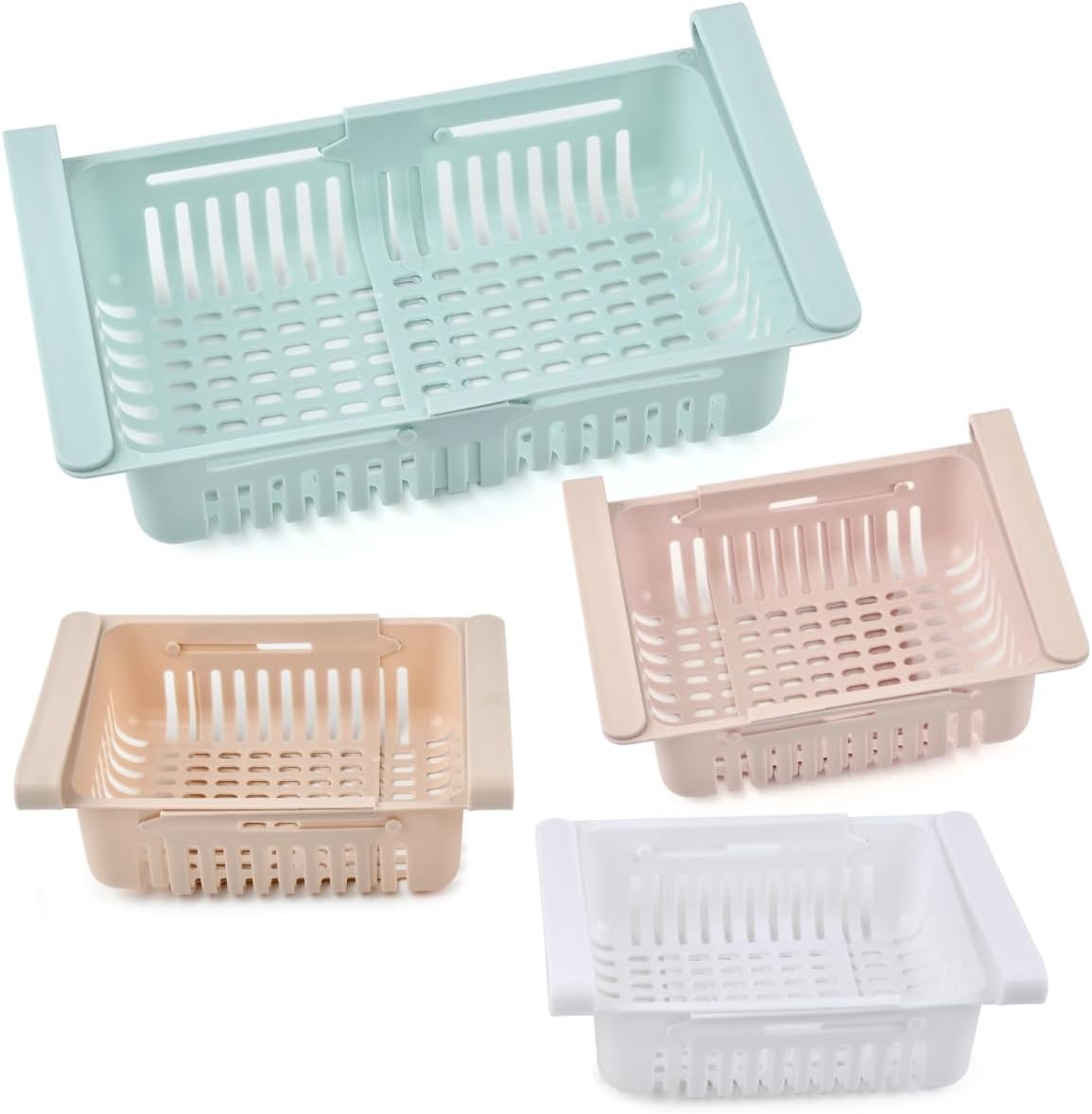 Fridge Organizers Drawers Retractable 4PCS Drawer Organizer for Fridge Organize